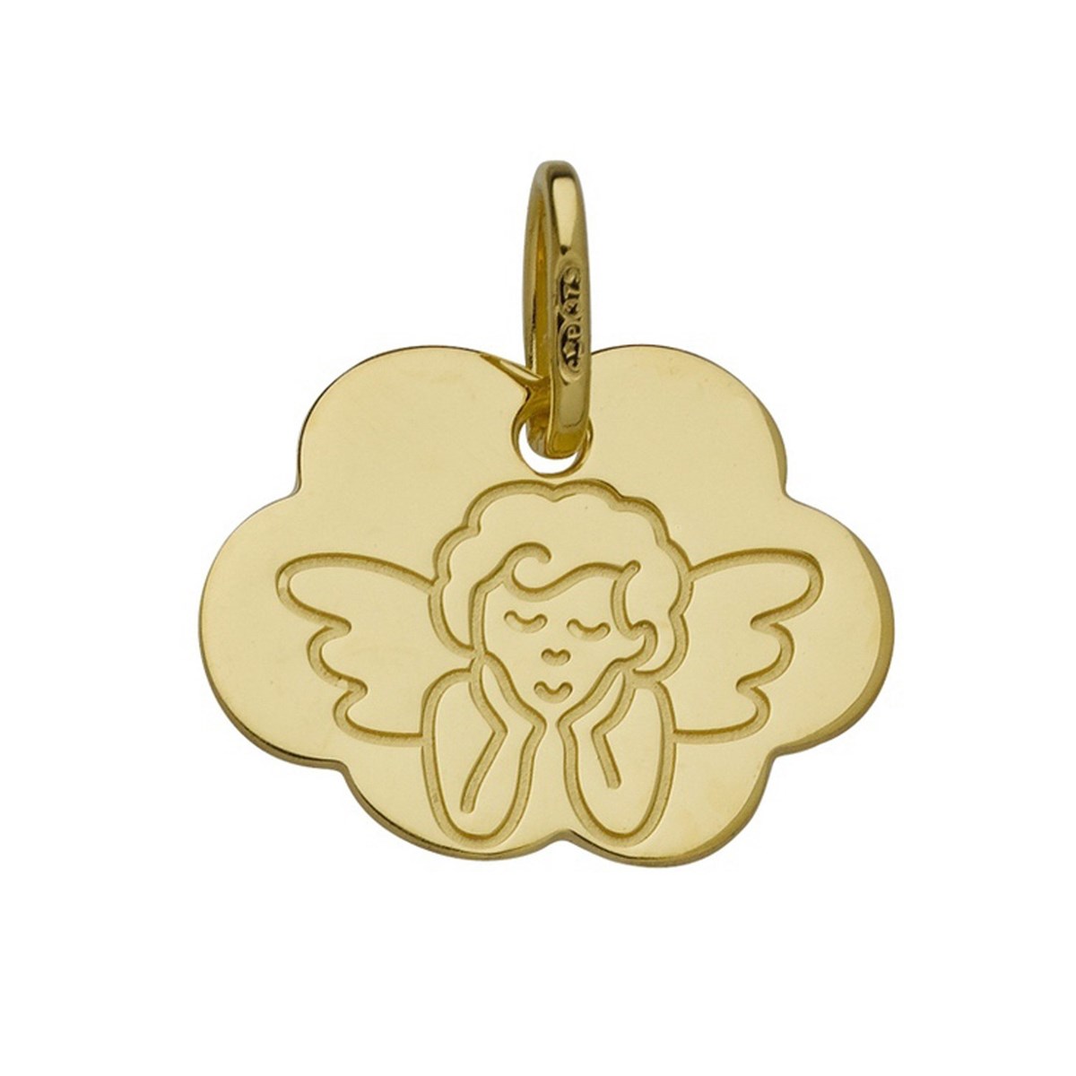 Médaille Brillaxis ange face stylisé nuage or jaune