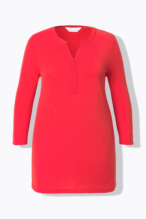 Blusenshirt, Straight Fit, Ausschnitt mit Chiffon