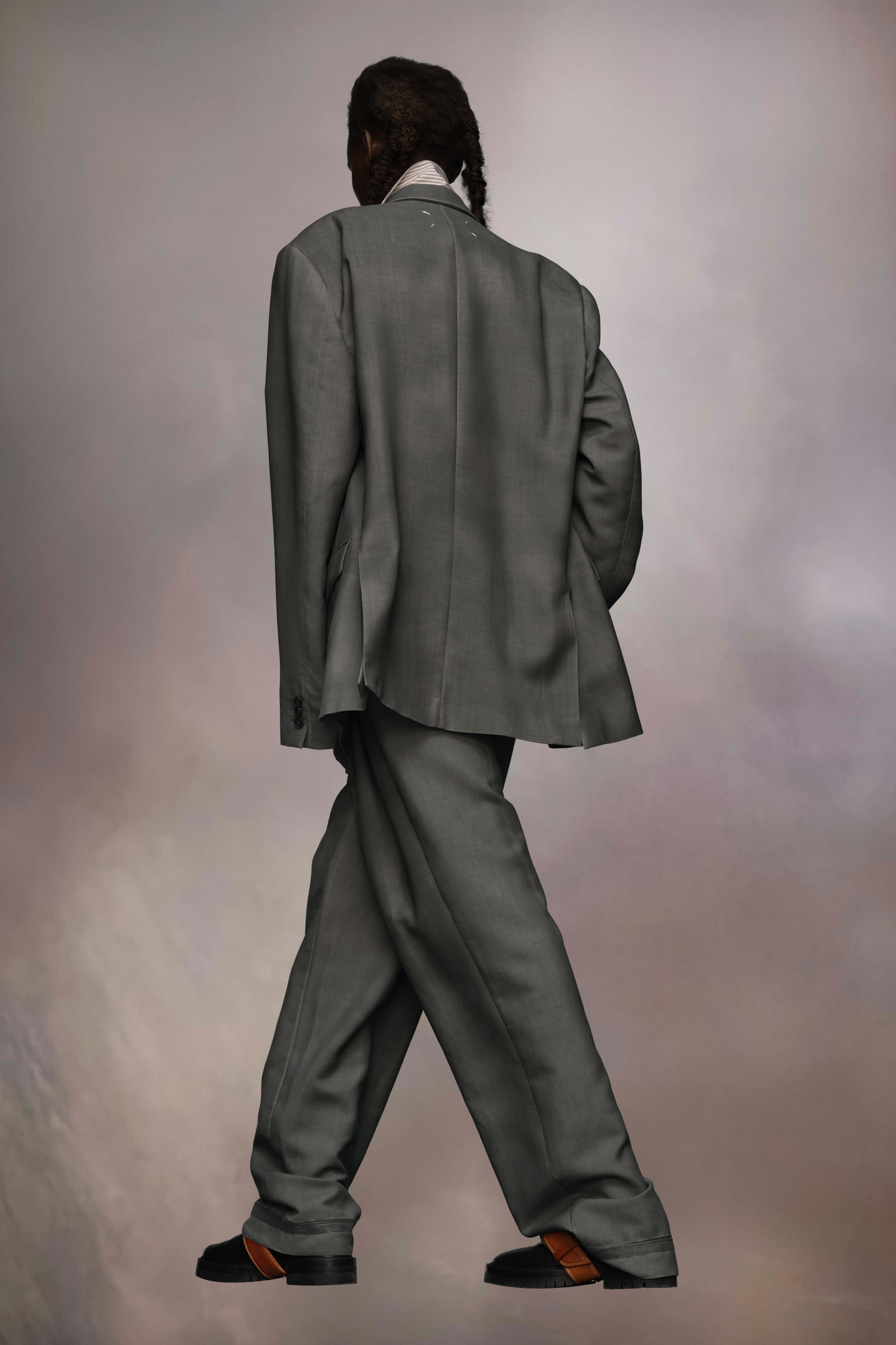 Veste de costume en laine mohair Taupe foncé