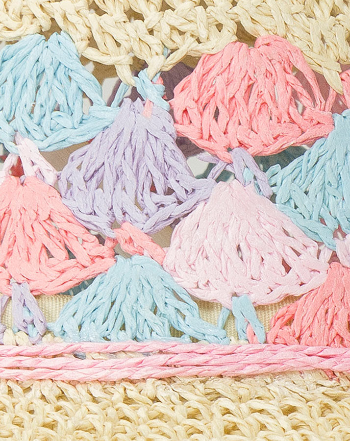 Strohhut PASTEL HEARTS in bunt