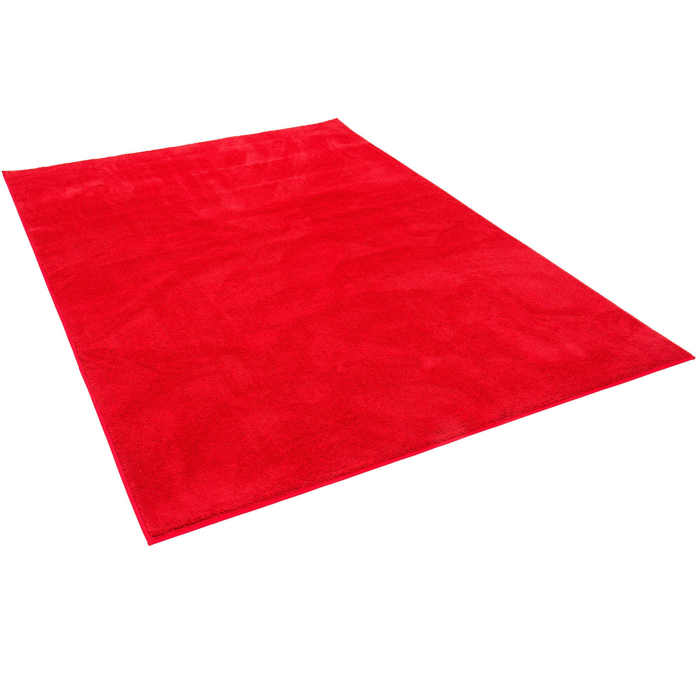 Pergamon Hochflor Langflor Teppich Super Soft Melia Kids Rot - 80x150 cm