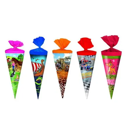 Livepac Office Schultüten rund, 25 cm, 5 Stück mit verschiedenen Motiven