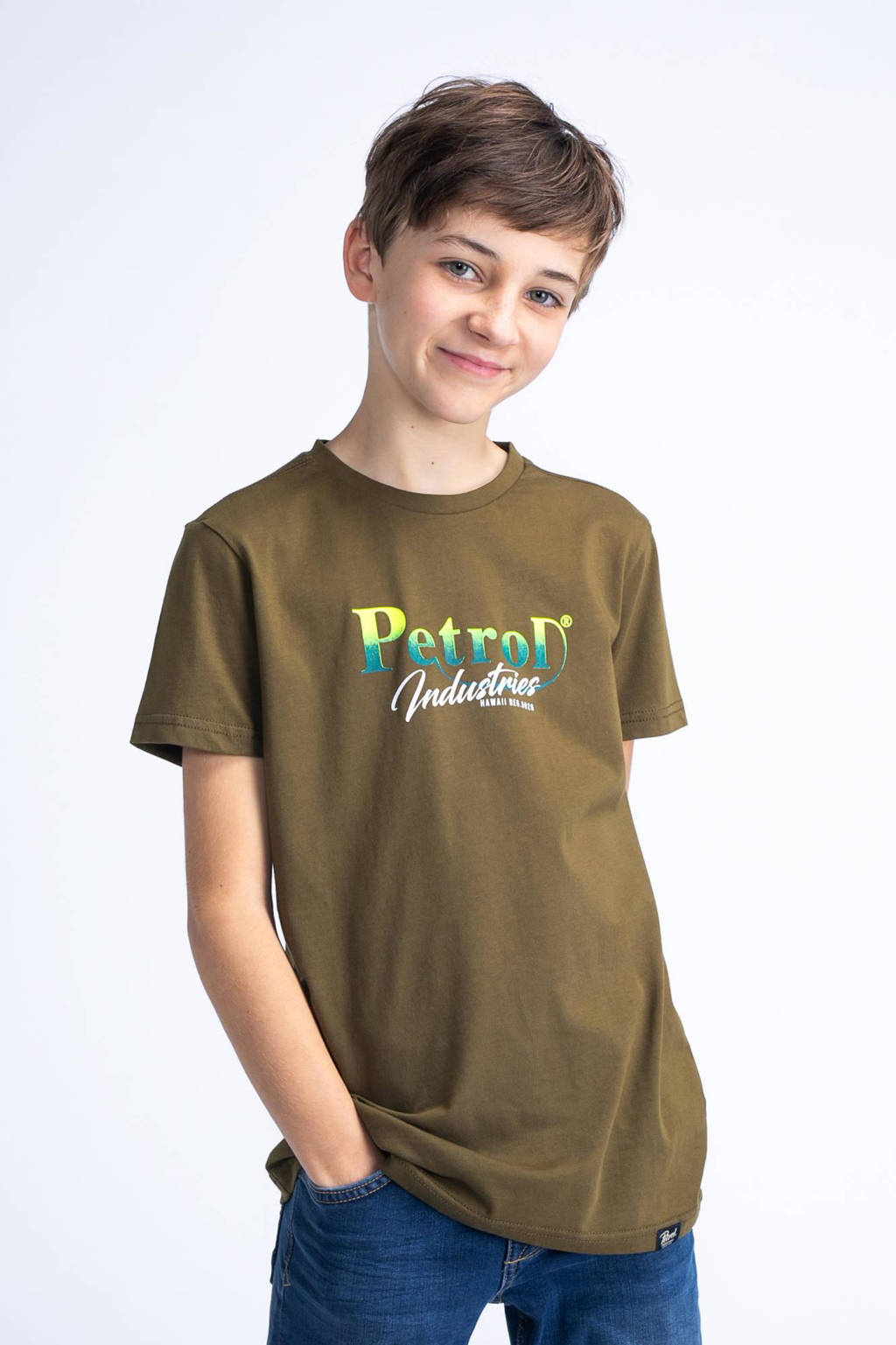 Petrol Industries T-shirt mosgroen
