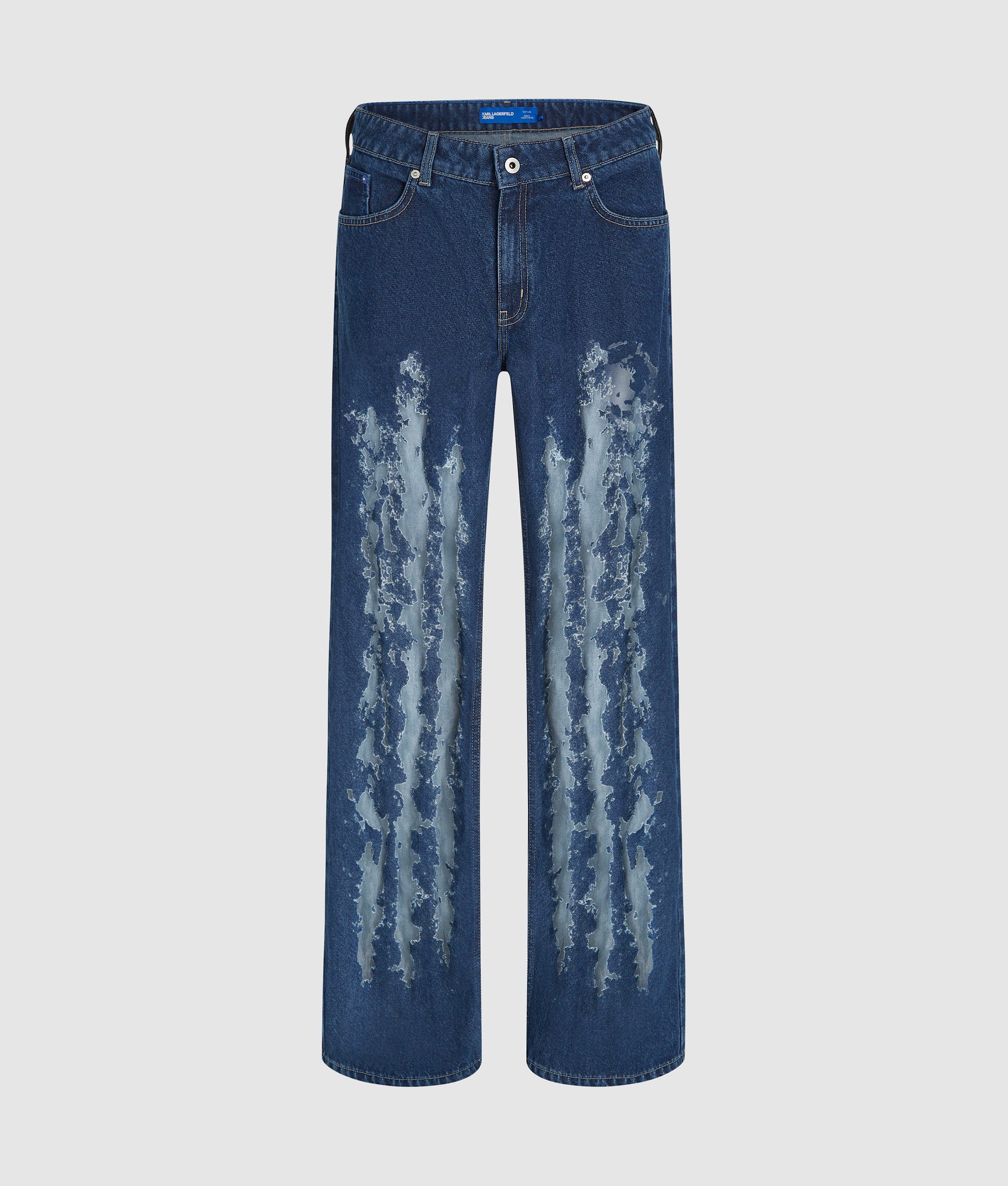 Versleten jeans met halfhoge taille
