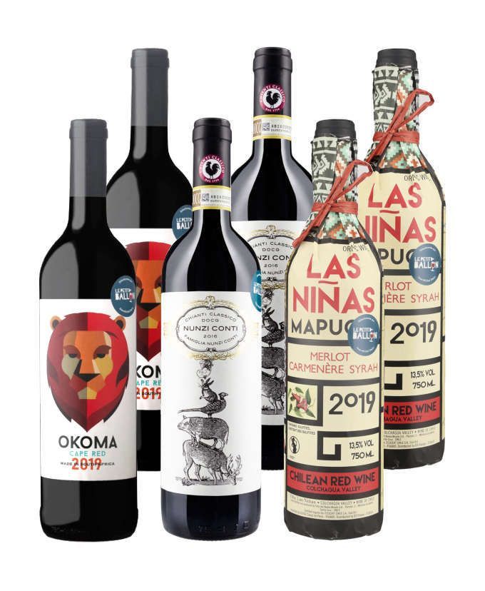 Caisse vins du monde - 6 bouteilles