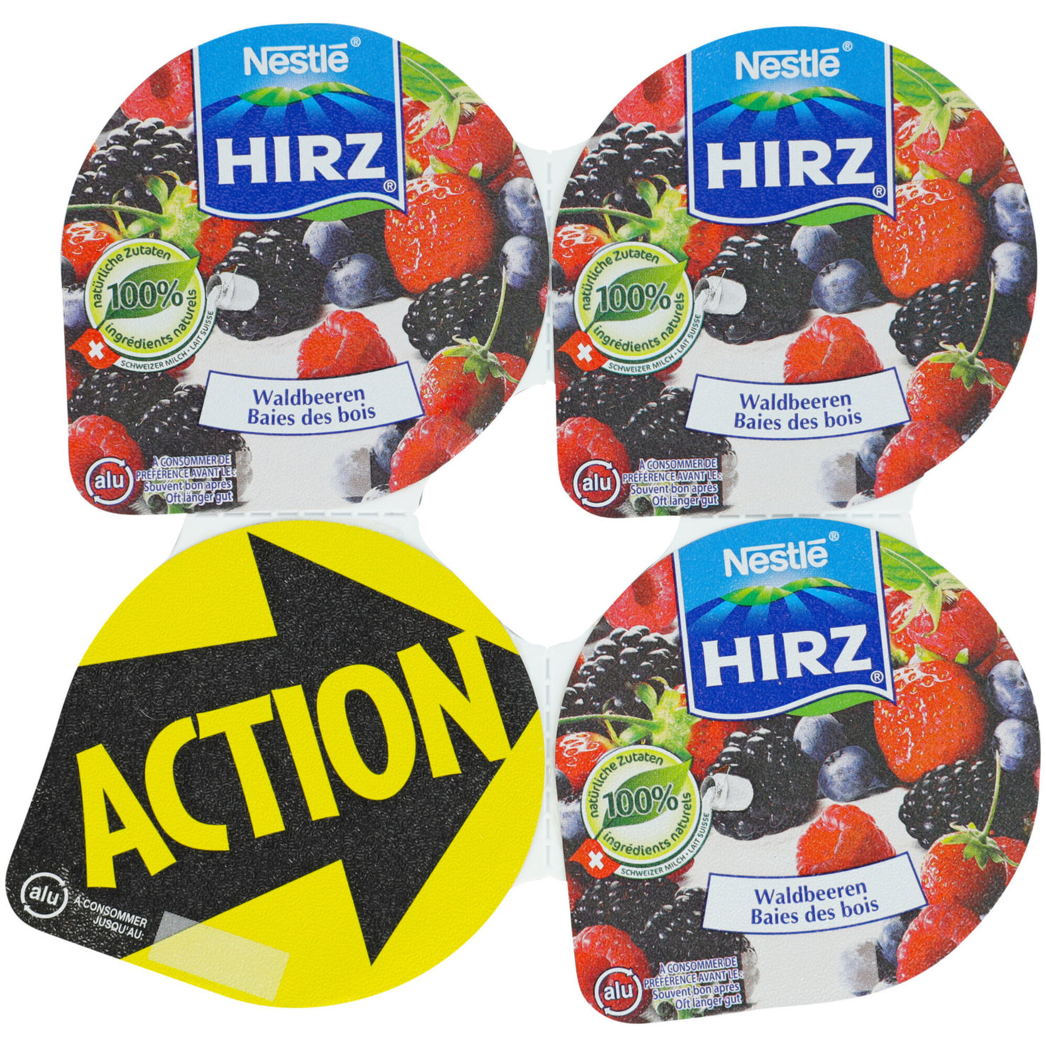 Hirz Wildberry Yogurts 4x180g -