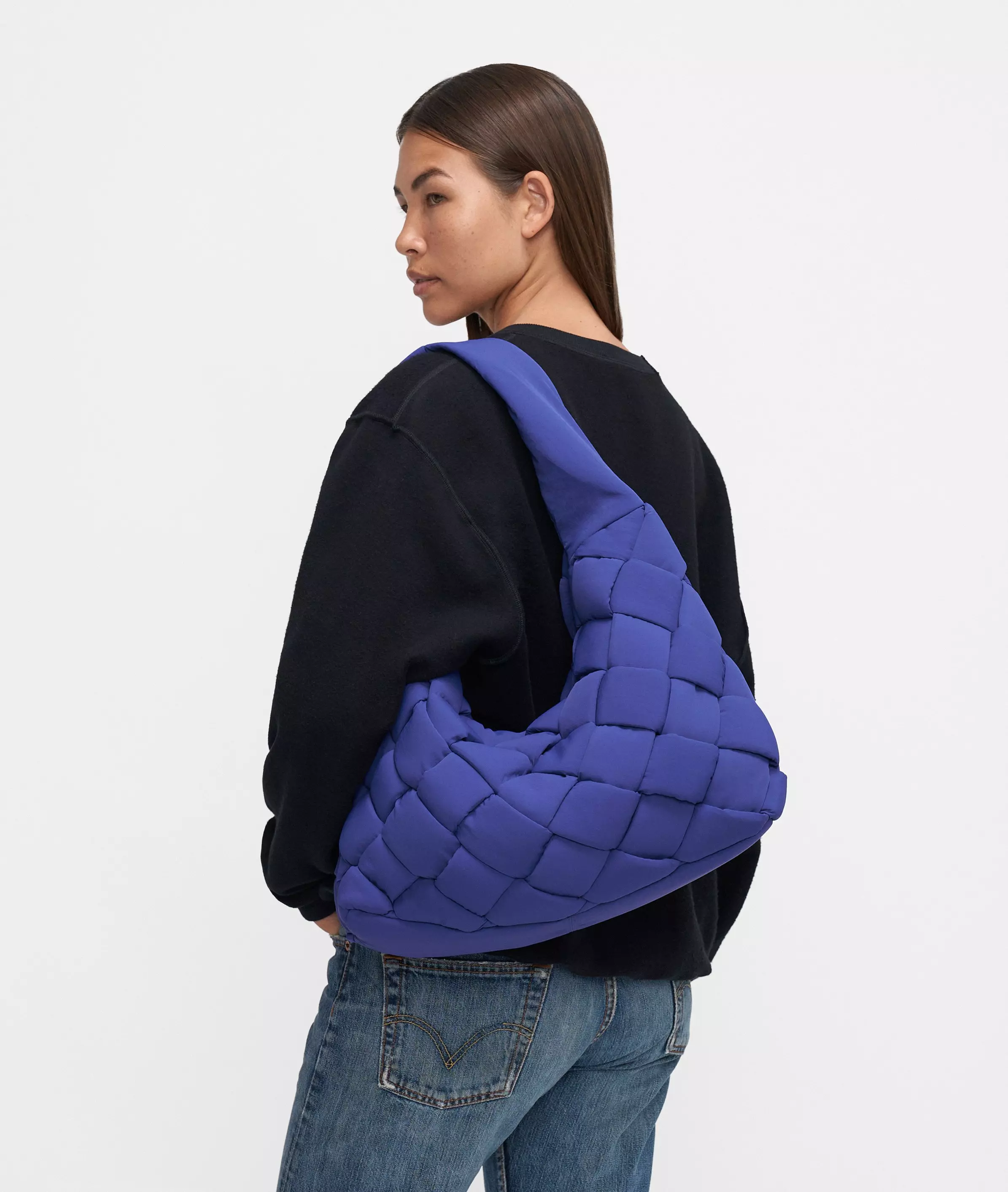 Nylon Bo Hobo L Large nylon bag with padded quilting