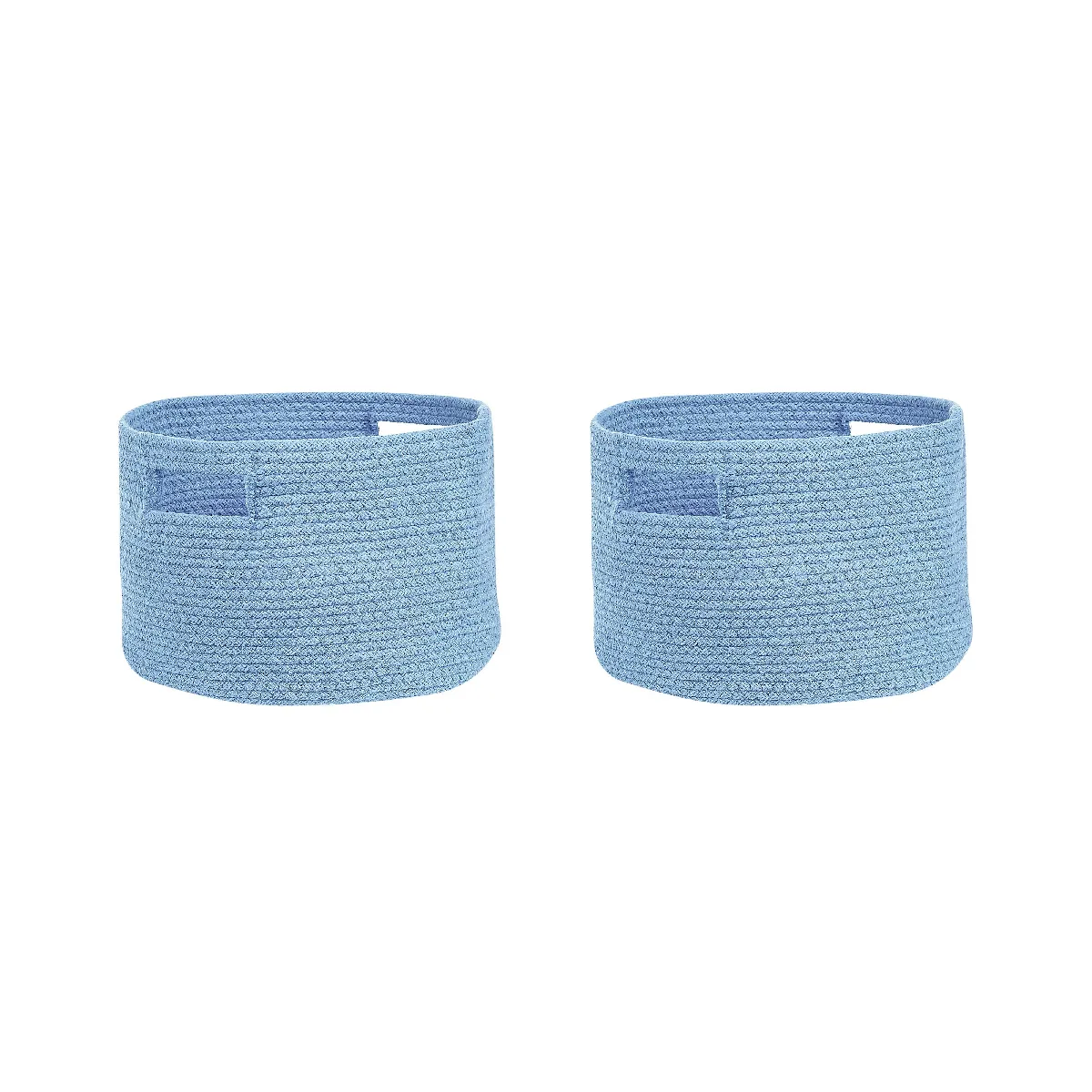 Beliani CHINIOT - Lot de 2 paniers en coton bleu