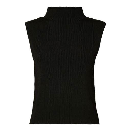 Selected Femme Caro Knit Top, Black, S