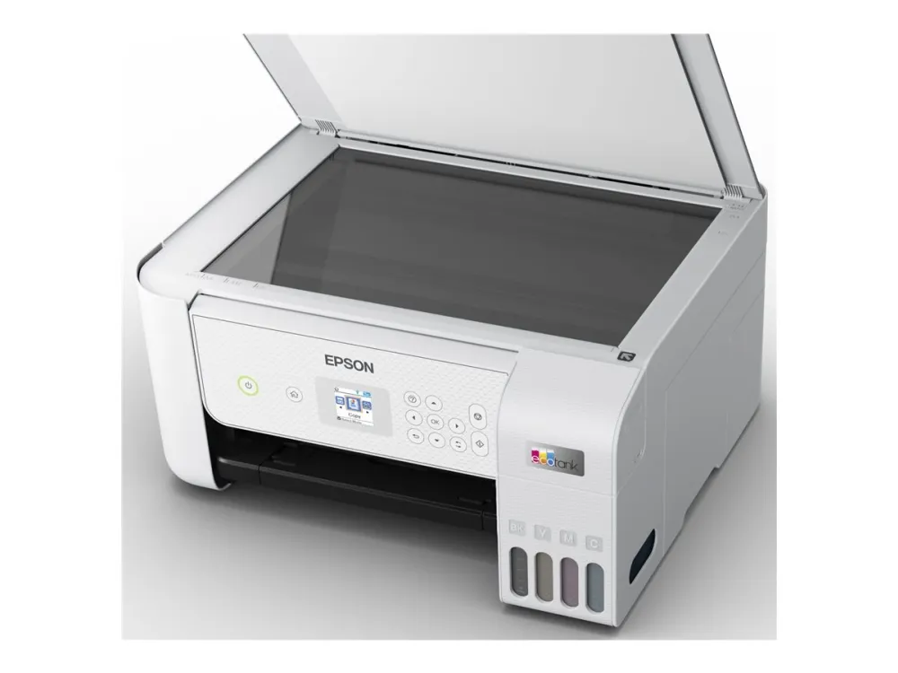 Epson EcoTank ET-2876 - Multifunktionsprinter - farve - blækprinter - ITS - A4 (medie) - op til 10 spm (udskriver) - 100 ark - Wi-Fi, USB - hvid