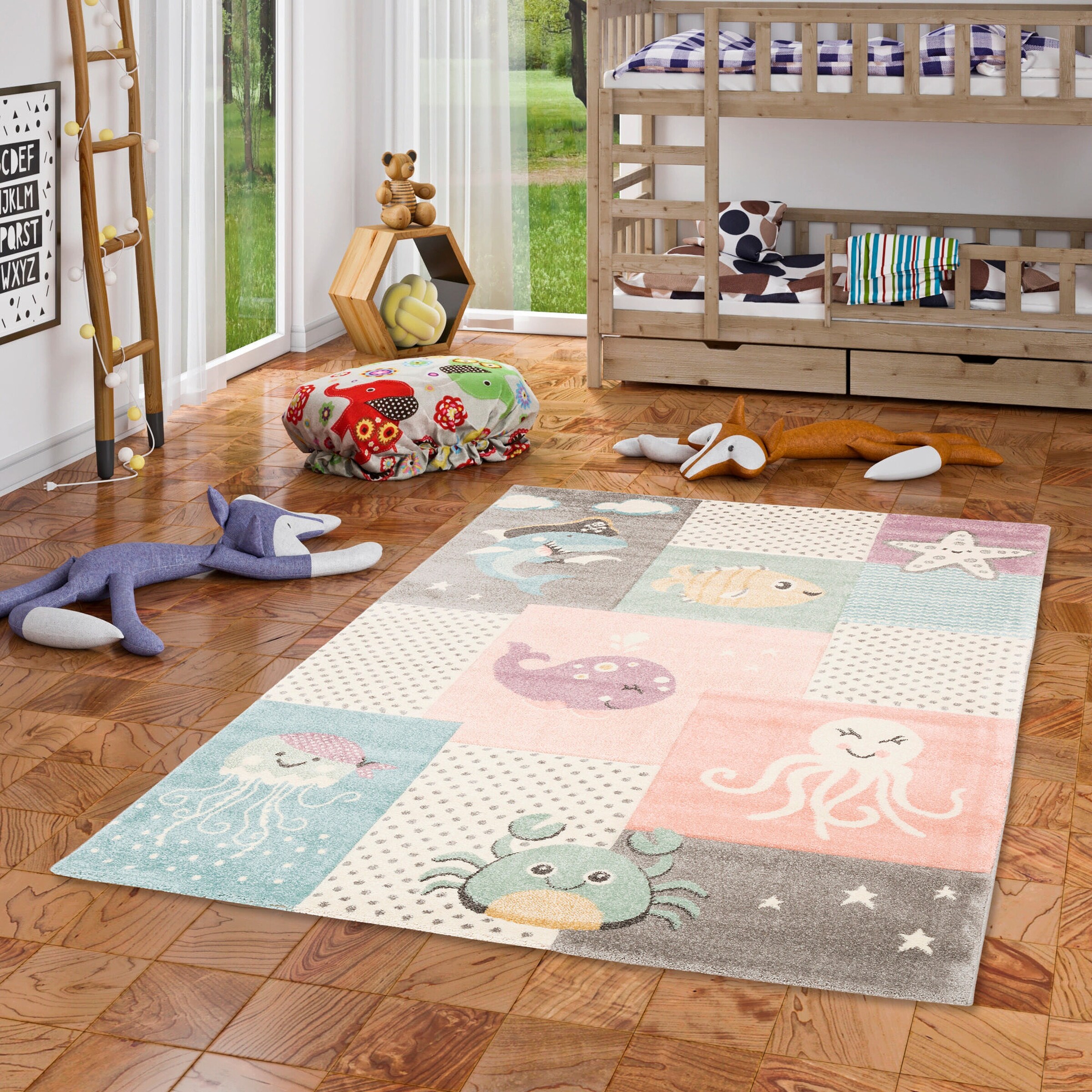 Pergamon Kinder Teppich Maui Kids Unterwasserwelt Bunt