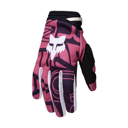 Gants cross Fox 180 - RACE SPEC ENFANT FILLE - Blanc / Multicolore