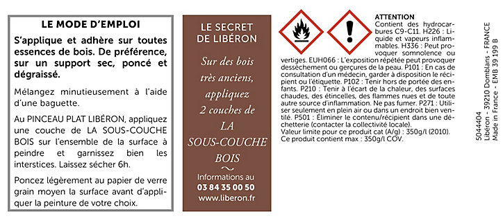 Sous-couche bois tannique intérieur Libéron 1L