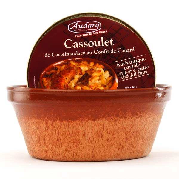 Cassoulet de Castelnaudary au confit de canard et son plat en terre (4 parts)