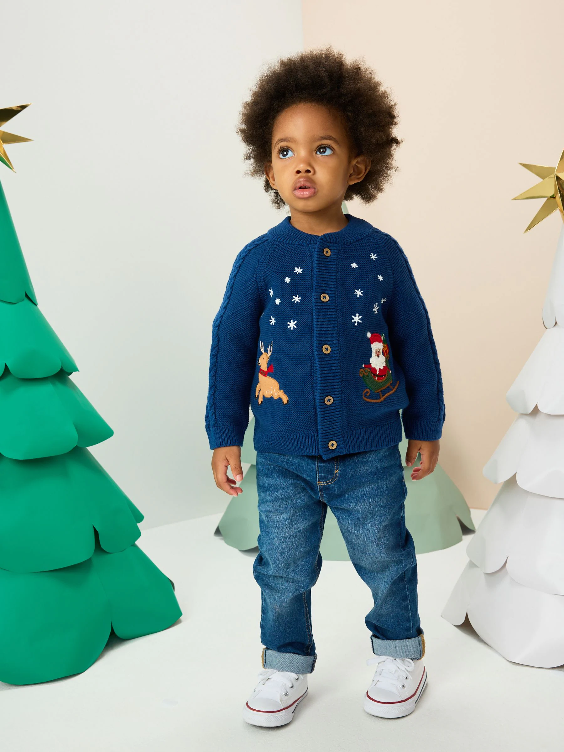 Donkerblauw - Kerstmis Vest (3mnd-7jr)