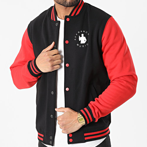 Veste Teddy Silhouette Noir Rouge Blanc