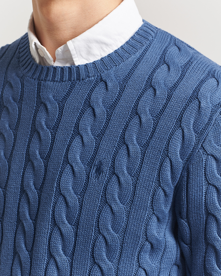 Polo Ralph Lauren Cotton Cable Pullover Bright Blue