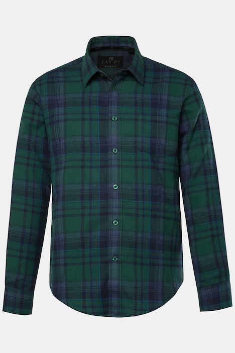 JAY-PI Karo-Flanellhemd, Outdoor, Langarm, Kentkragen, Modern Fit, bis 7 XL