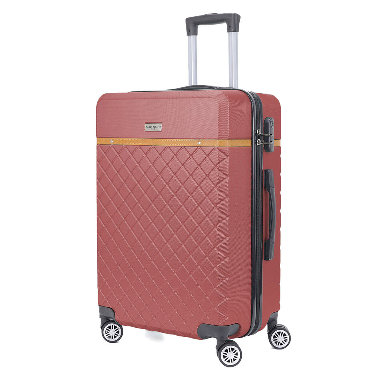 Maison Héritage 3 Valises 4 roues doubles Odeon 55/65/75 cm rouge bordeaux