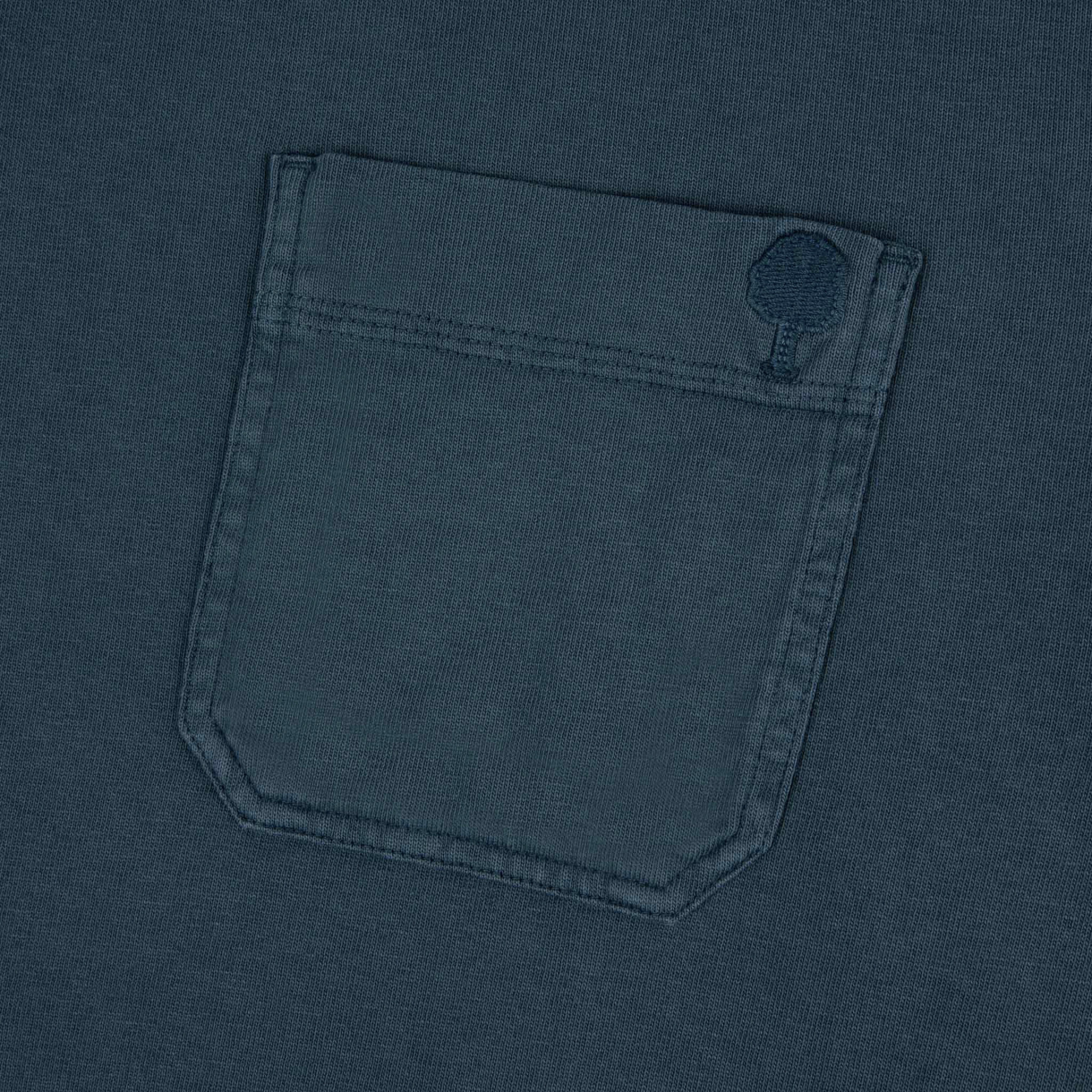 T-shirt bleu coton et coton recyclé - modèle migne