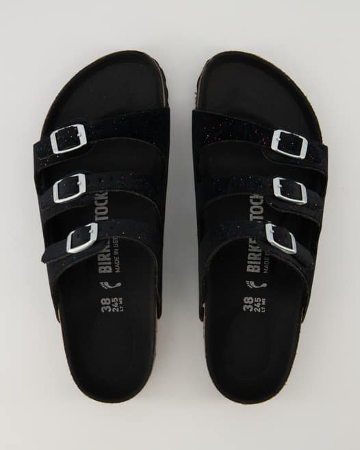 Birkenstock Florida Kids Vegan Pantoletten in Schwarz