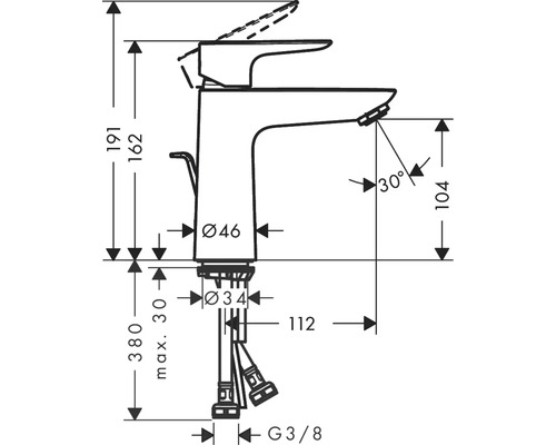 hansgrohe TALIS E 110 wit matte wastafelmengkraan 71710700