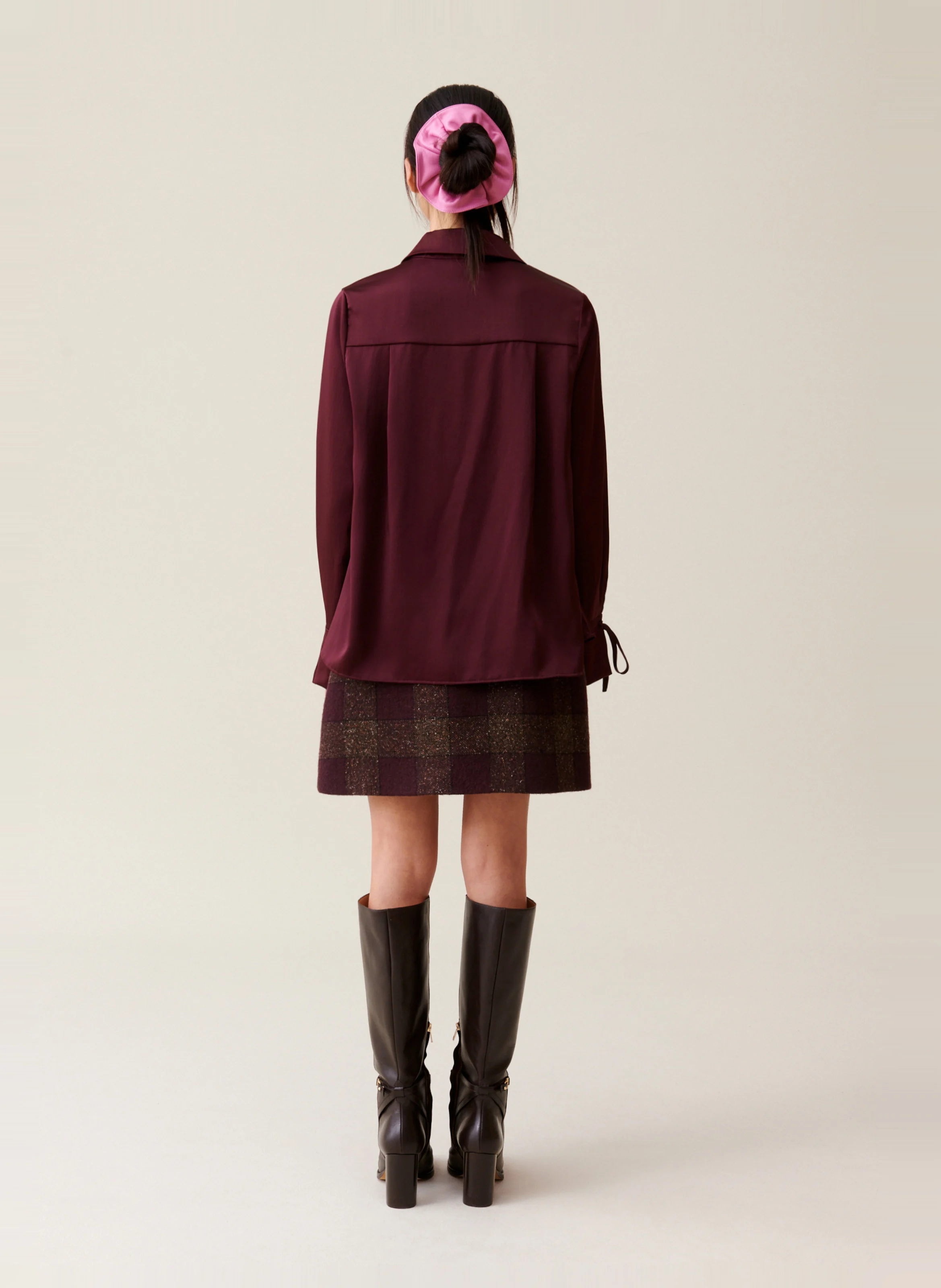 Blouse fluide col ouvert | Rouge