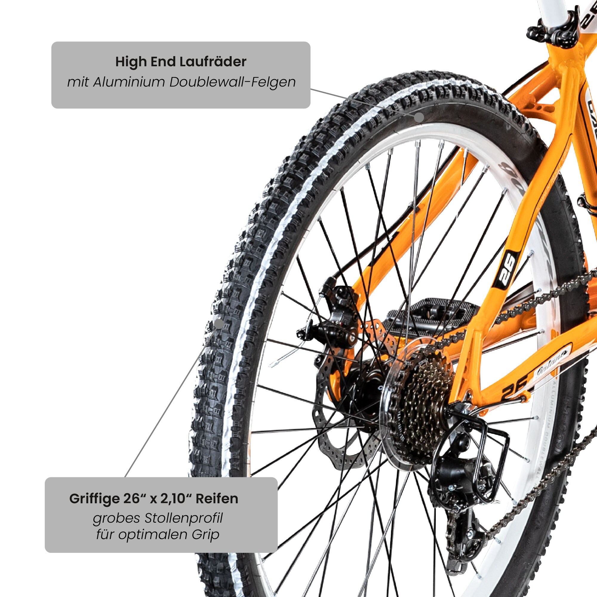 Galano Toxic 26 Zoll Mountainbike 145 - 185 cm MTB Hardtail Fahrrad 21 Gänge Scheibenbremsen Damen Herren Jugendliche unisex