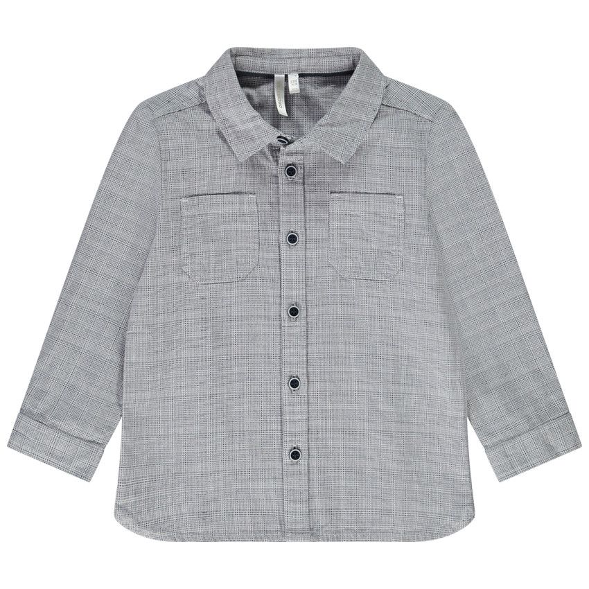 Chemise manches longues à carreaux pour bébé garçon - Bleu marine