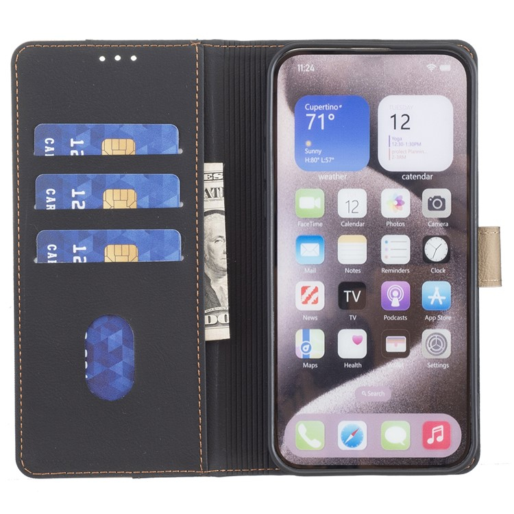 Samsung Galaxy S25 Ultra Leder Tasche Flip Cover (RFID Schutz) - Schwarz / Beige