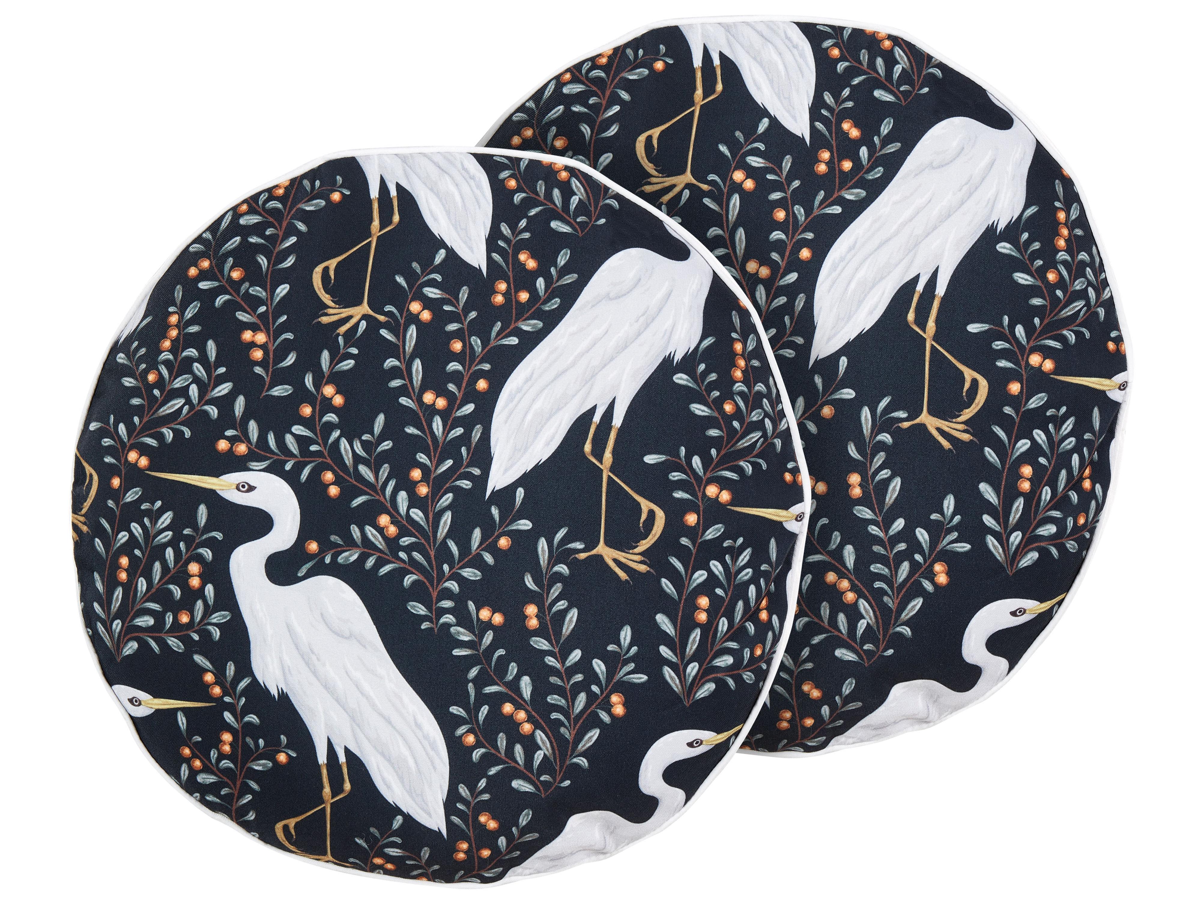Set van 2 tuinkussens PIANAZZO dierenprint 40 x 40 cm Zwart