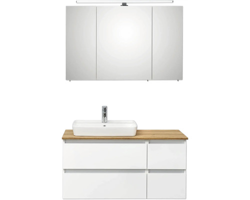 Pelipal Quickset 360 badkamermeubelset, BxHxD 113 x 200 x 50 cm, witte fronten met witte keramische wastafel, 360.110004