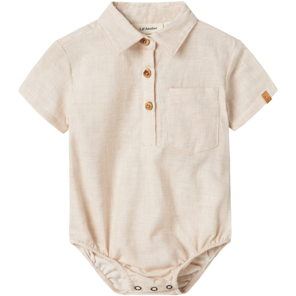 Køb Lil'Atelier Bleached Sand Tarou Loose Skjorte Body