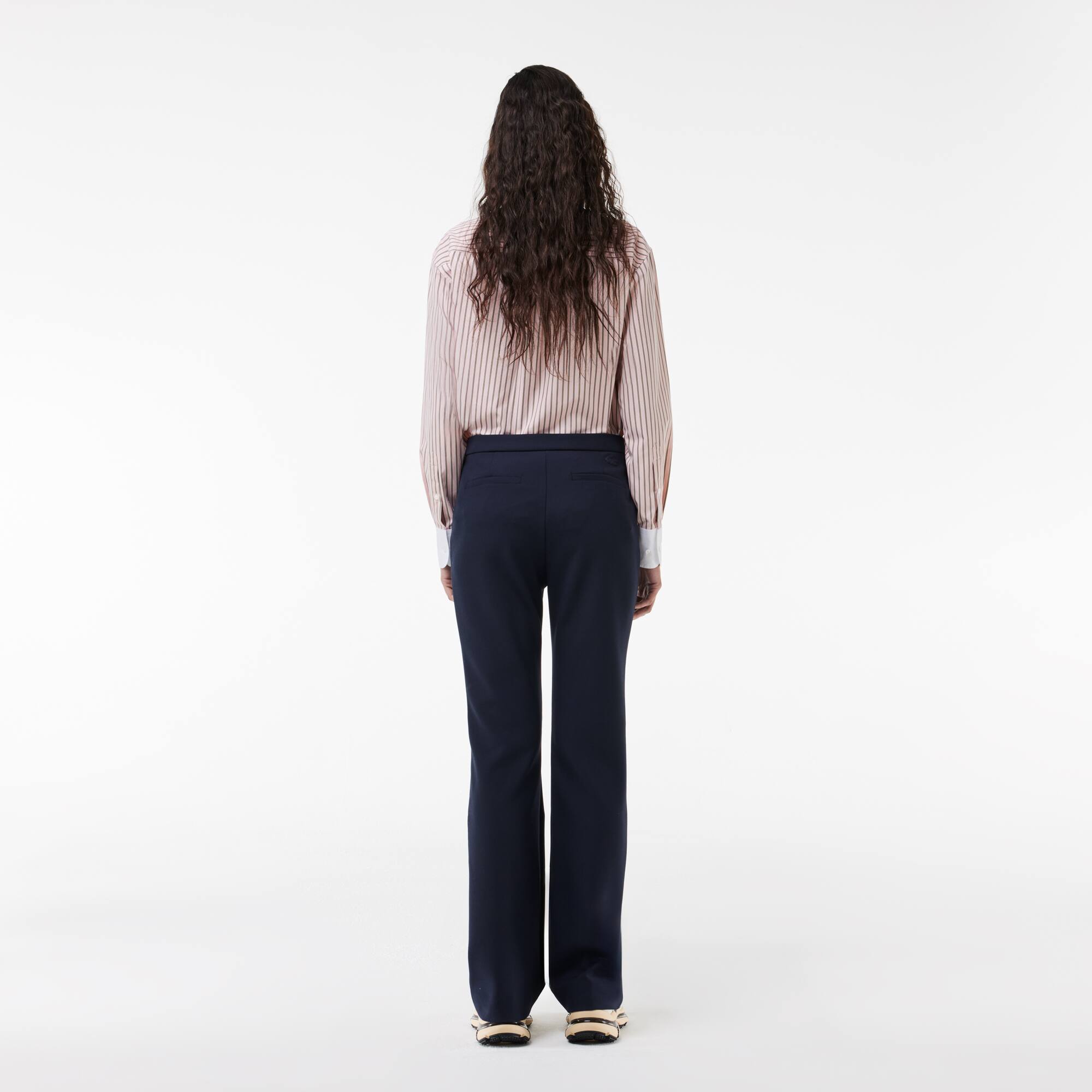 Pantalon habillé taille haute coupe flare Pantalons & Shorts - Bleu - Lacoste - Femme
