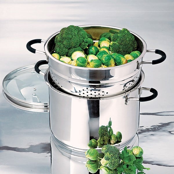 Marmite haute Rapid Cook avec couvercle et élément vapeur 26 cm 8,5 L