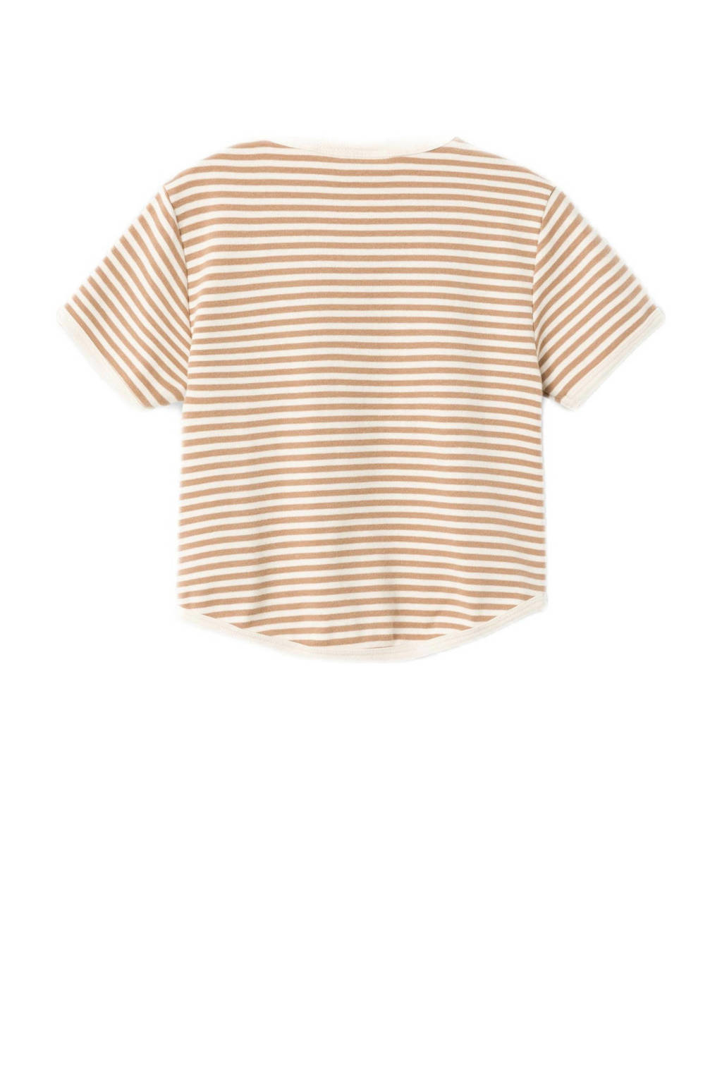 LIL' ATELIER gestreept T-shirt NMMGEO bruin/offwhite