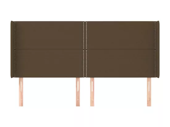 Sommier tapissier matelas et LED Marron foncé 180x200cm Tissu