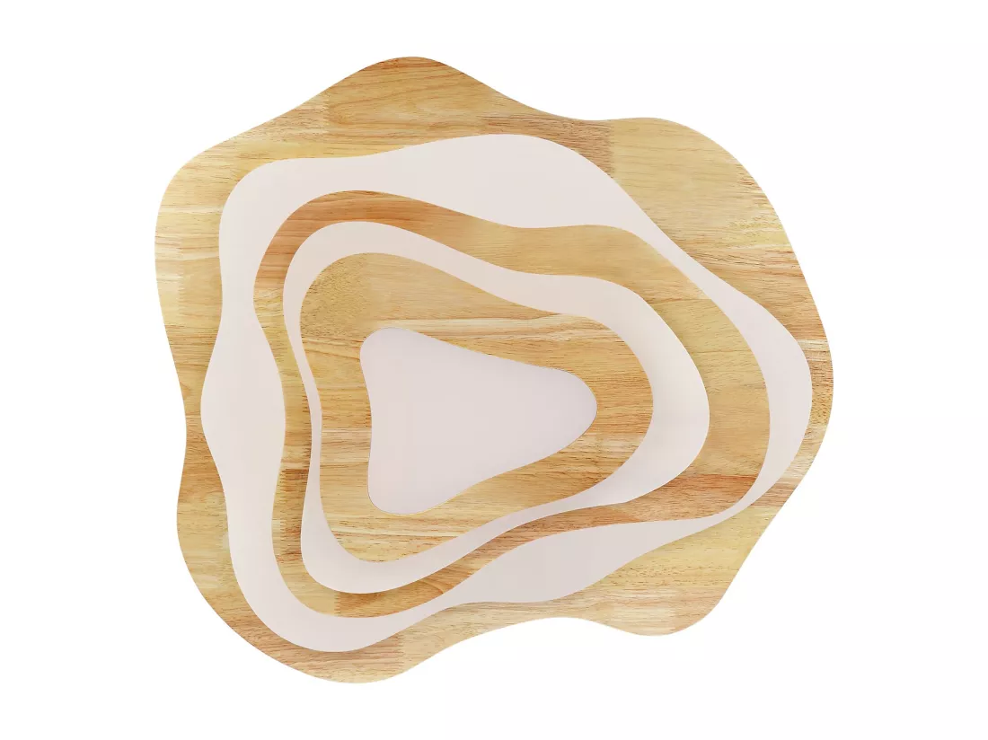 Plafonnier en bois naturel led d60cm x h12cm