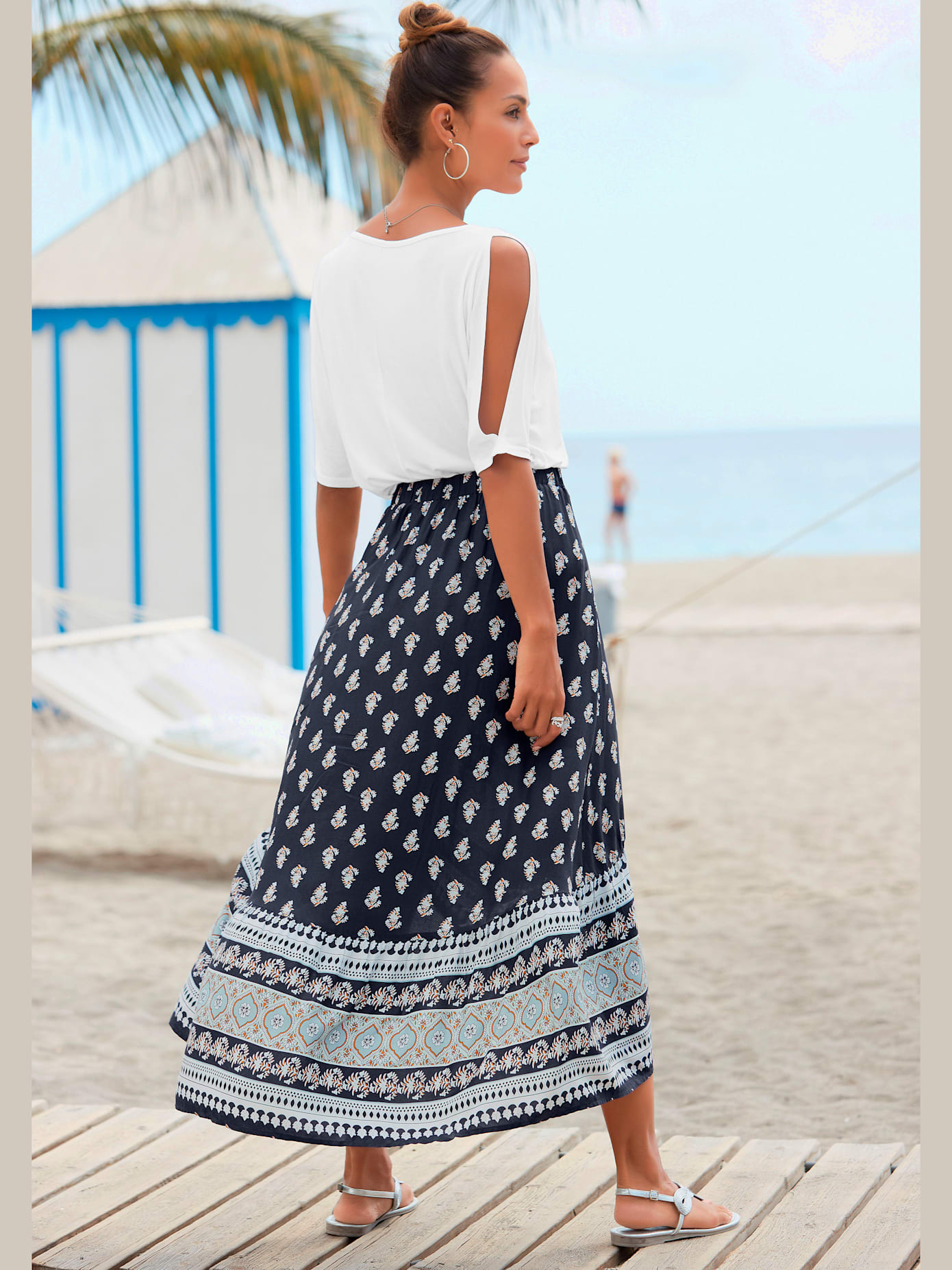 Jupe longue effet cache-cœur tendance
