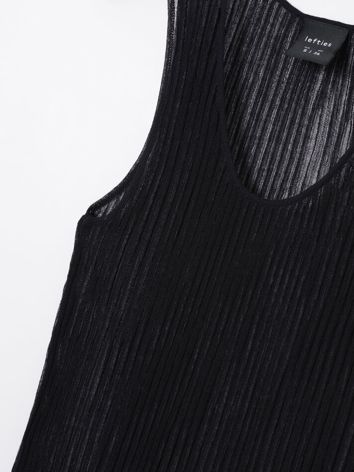 Vestido longo com detalhes transparentes - Preto