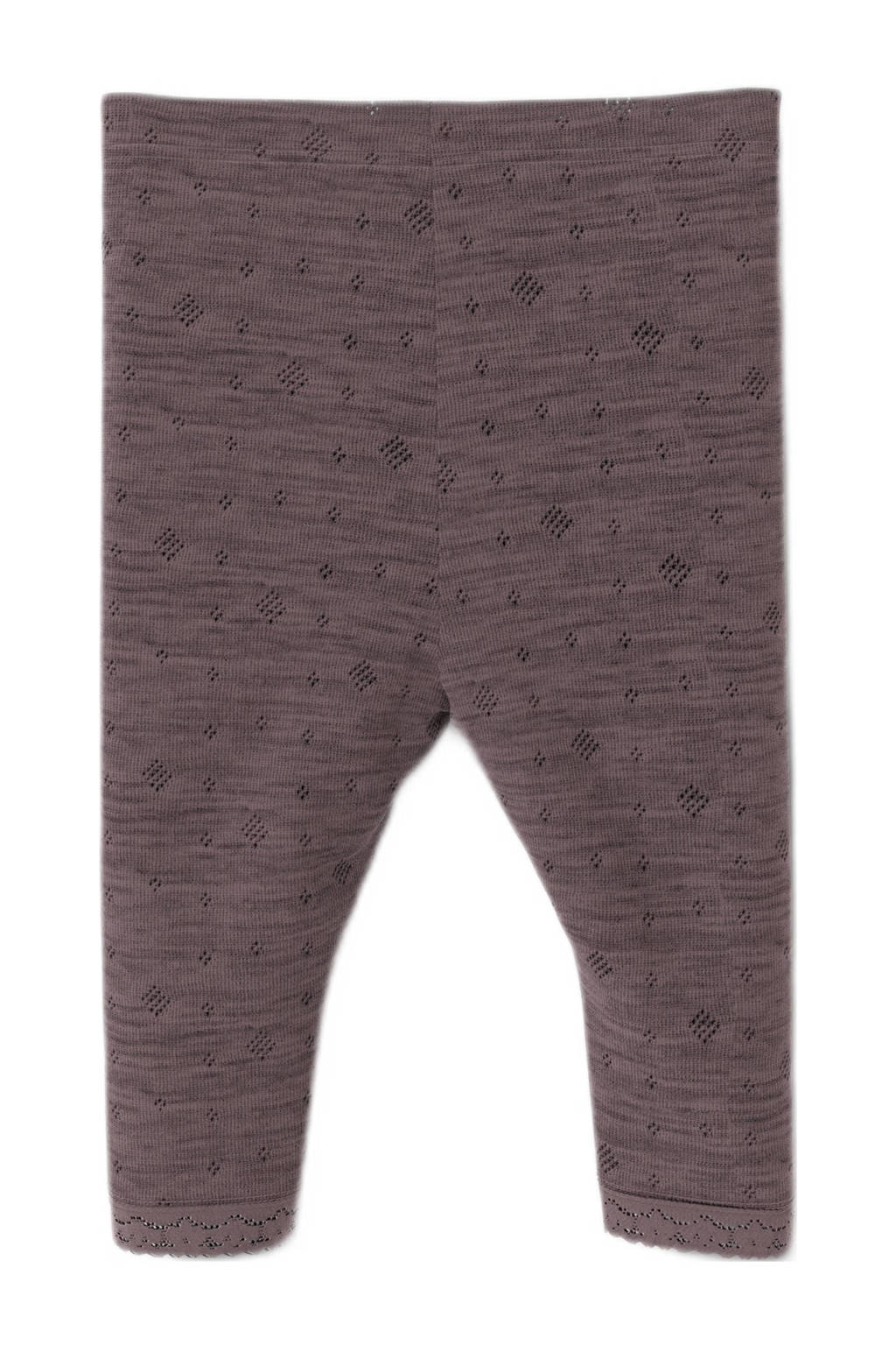 NAME IT baby slim fit legging NBFWANG van merinowol en all over print paars