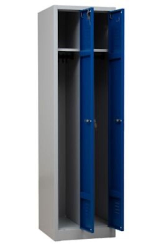 PROREGAL Garderobekast Camel 4-Vaks Z-Design HxBxD 180 x 80 x 50 cm Hangslot Grijs-Blauw