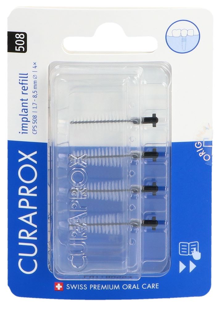 CURAPROX CPS 508 Implant refill 4x schwarz Blist 1 Stk