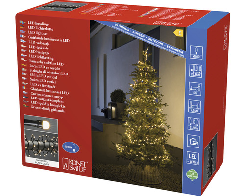 Kerstboomverlichting Konstsmide Micro LED Compactlights mat 1000 LED's lichtkleur amber