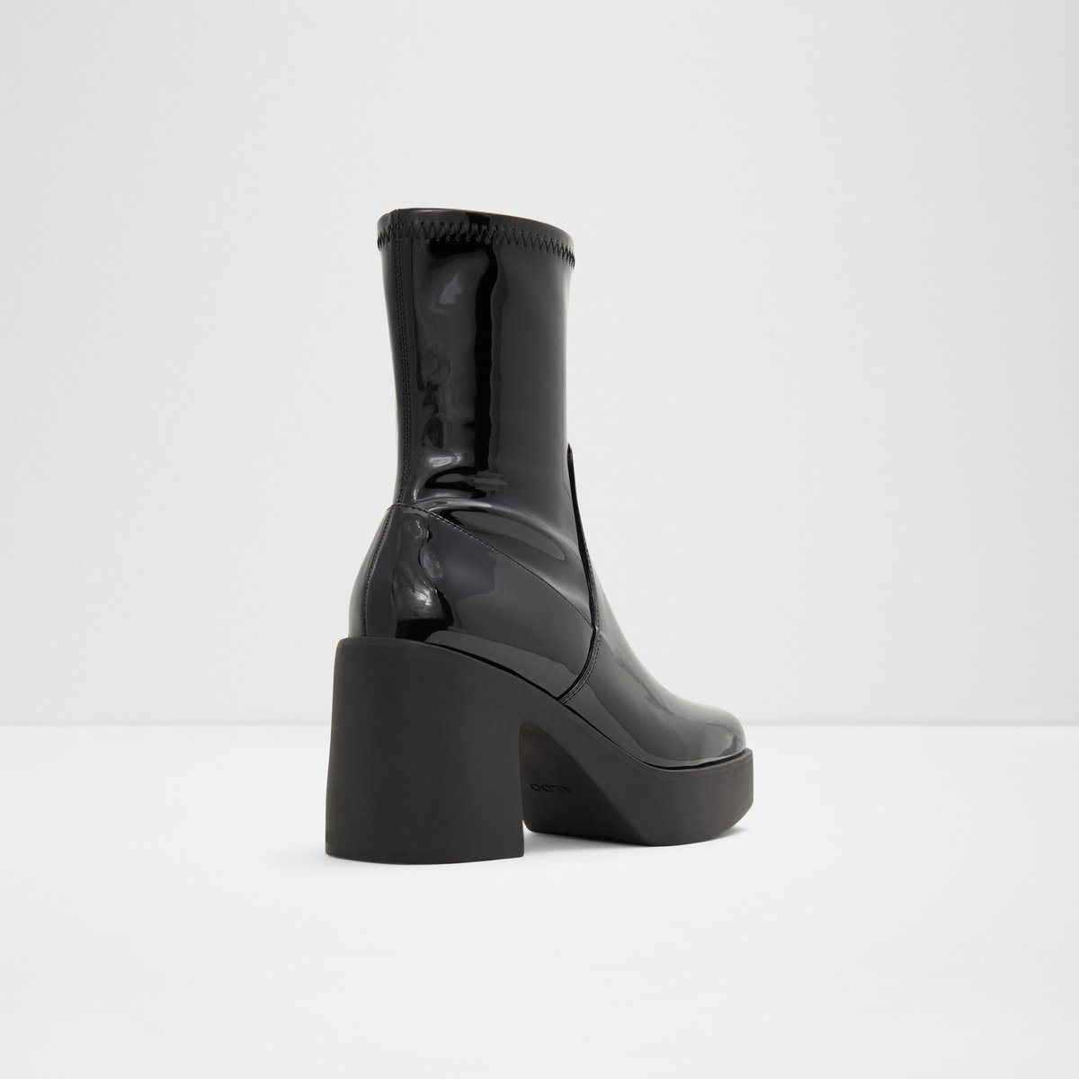 Upstep Black Synthetic Patent Women Ankle boots