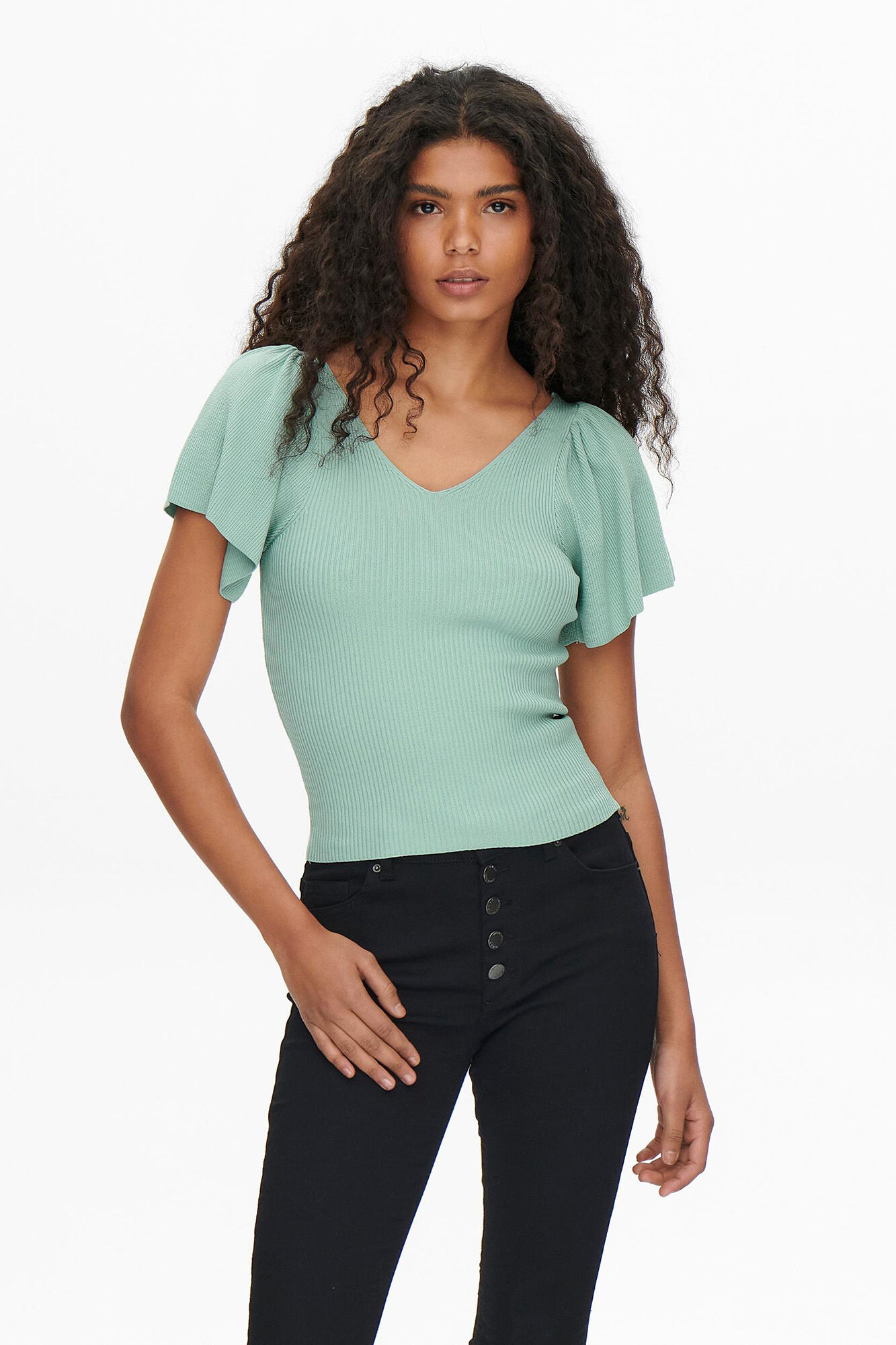 Blusa de manga curta com amarração