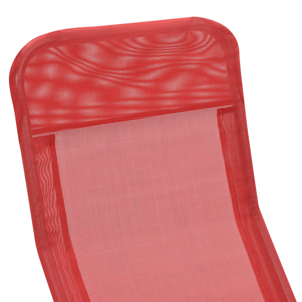 Chaises longues pliables 2 pièces textilène rouge