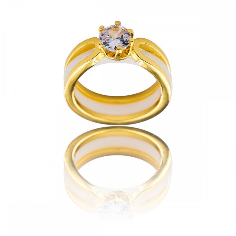 Coffret Bague Femme Originale Trois en Une Céramique Ornée Zirconium