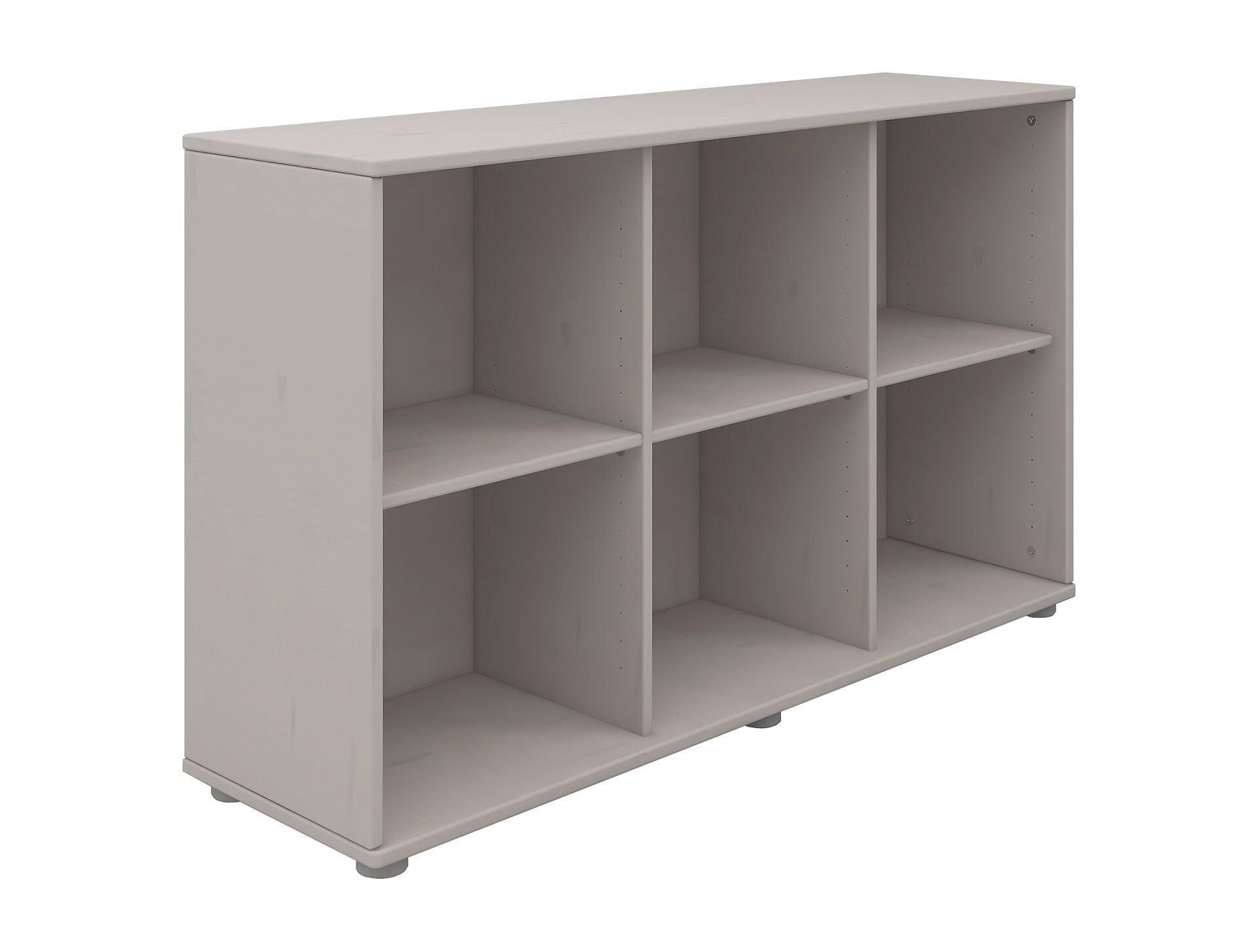 CLASSIC Regal 6 Fächer grau - Grau / B: 123.9 cm x T: 35.2 cm x H: 74.5 cm