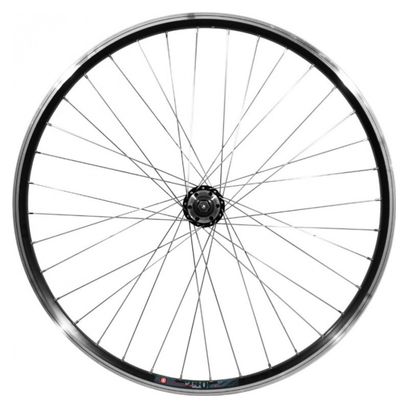 Roue vtt 29  arriere noir pour v-brake et disc moyeu roue libre compatible disc 6 trous (jante double paroi avec oeillets-rayonnage inox)